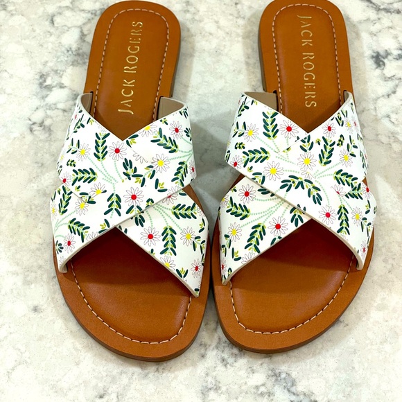 NIB Jack Rogers Slotted Daisy Print Sloane X-band sandal, Sizes 6.5 & 8 - Picture 3 of 9